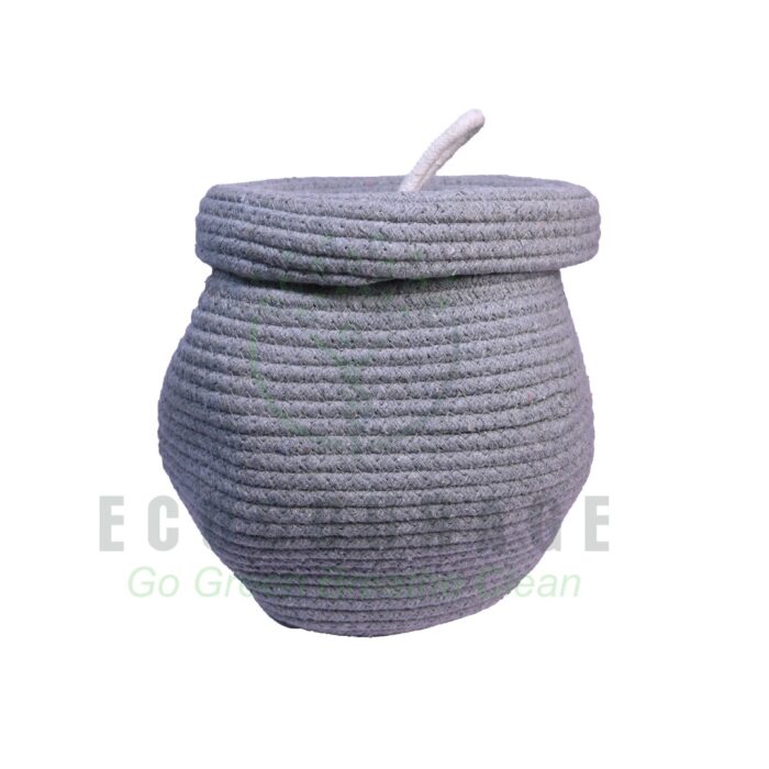 Grey Basket with Lid - Image 1