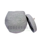 Grey Basket with Lid - Image 2