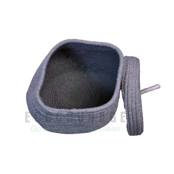 Grey Basket with Lid - Image 3