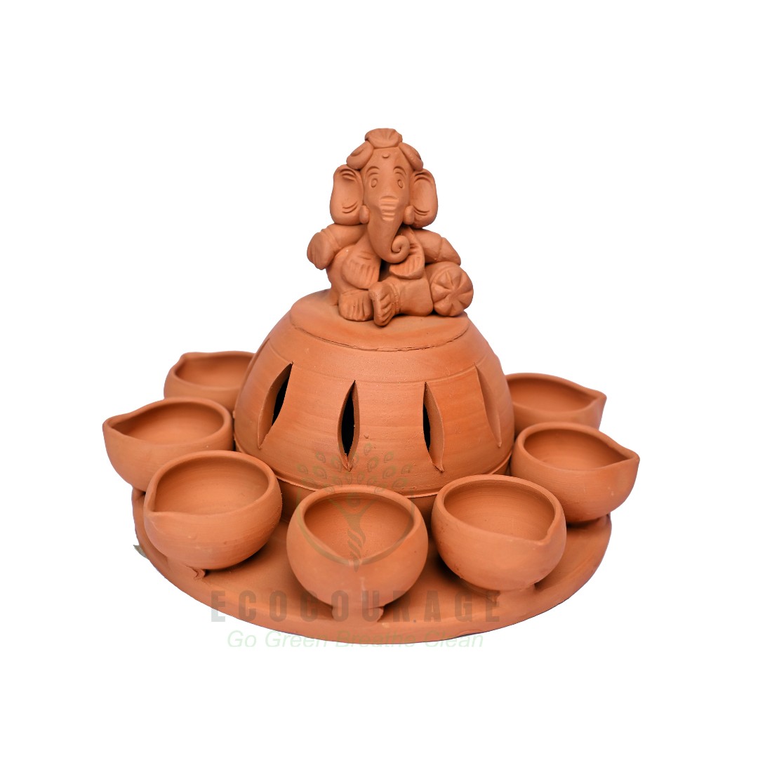 19 Terracotta Ganpati Diya (Big) - Image 2