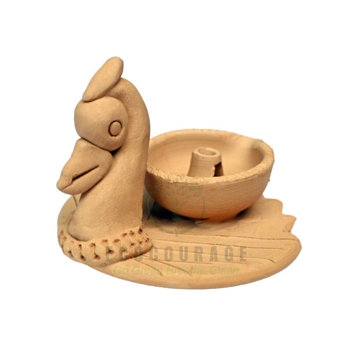 Terracotta Peacock Diya (Mor Panati) - Image 1