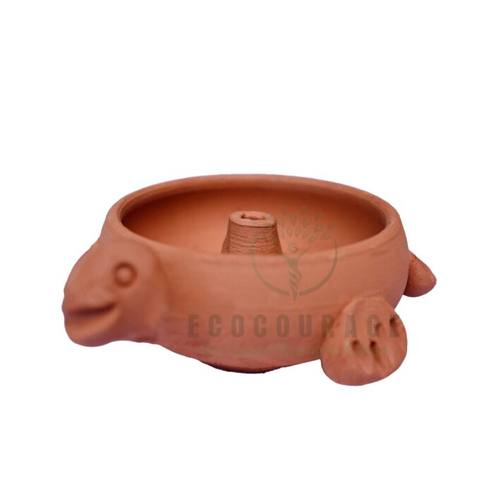 Terracotta Tortoise Diya (Kasav Panti) - Image 1
