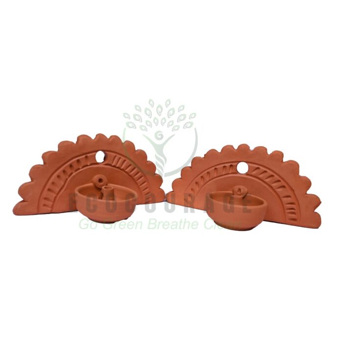 Terracotta Wall Hanging Diya 1 (Surya Panti) - Image 3